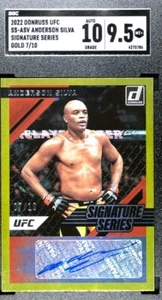 2022 Panini Donruss UFC Anderson Silva Signature Gold Auto/10 SGC 9.5/10/ONLY 10 - Picture 1 of 2