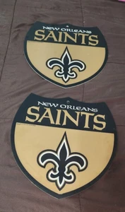 Set of Two Brand-New NFL New Orleans Saints Retro Shape Cut Partical Board Signs - Picture 1 of 7