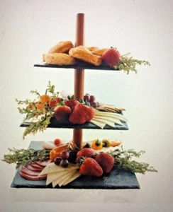 3 Tiered Space-saving Modern And Rustic slate Serving Tray - Picture 1 of 4