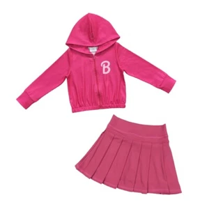 Cute Toddler Girls Hot Pink Hoodie Top Yoga Skorts Outfit - Picture 1 of 1