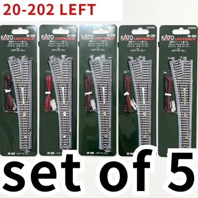 LOTE de 5 - KATO 20-202 Escala N Unitrack Desvío Eléctrico #6 Mano Izquierda Japón NUEVO Foto 1 de 4