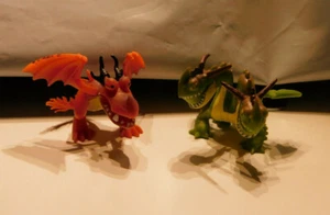 2 How Train Your Dragon Figures: Orange Hookfang & Green 2-Headed Barf & Belch - Picture 1 of 3