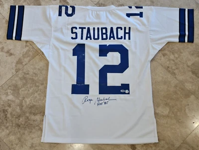 Rare ROGER STAUBACH Signed Mitchell & Ness Jersey-HOF-DALLAS COWBOYS-PSA - Image 1 of 4