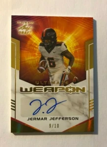Jermar Jefferson 2021 Ultimate Weapon Leaf Draft RC  Auto 09/10 Detroit Lions - Picture 1 of 2