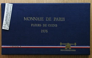 1976 France - 9 coin Set Fleurs de Coins Monnaie De Paris - Box and COA - Picture 1 of 6