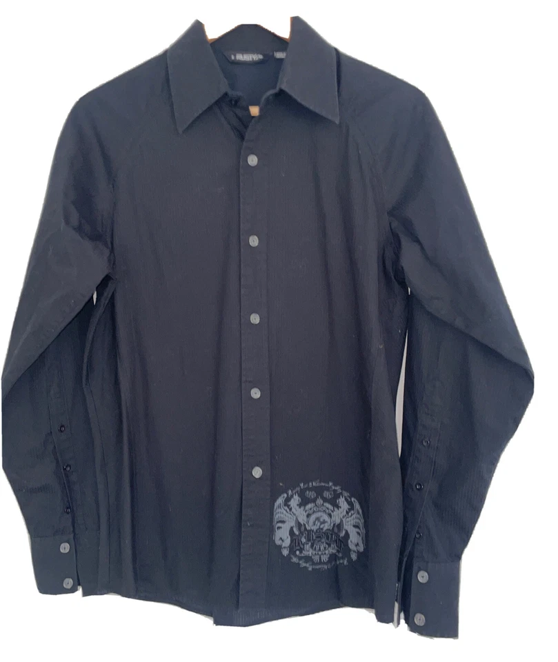 Rusty Men’s Black Long Sleeve Striped Shirt  ~ Size Small - Image 1 of 4