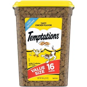 Tasty Chicken Flavor Crunchy And Soft Cat Treats, 16 Oz Tub - Picture 1 of 6