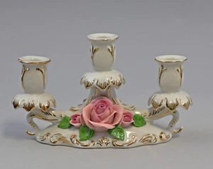 9959219 Ens Porcelain 3-arm Chandelier Roses Gold 12x18cm - Picture 1 of 1