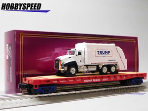 MTH PREMEIR DONALD TRUMP SOUND FLACHWAGEN/MÜLLWAGEN SPUR O Zug 20-95796 NEU - Bild 1 von 23