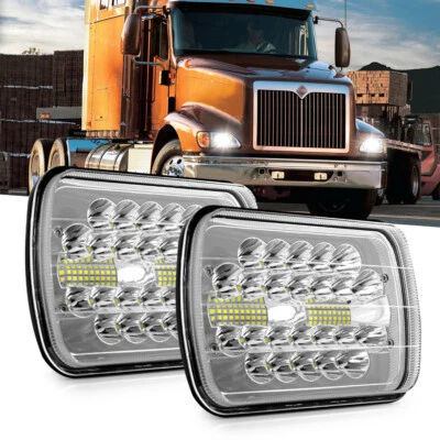 Pair For International Harvester 9900 9200 7x6inch Led Headlight Hi/Lo Beam - Image 1 of 4