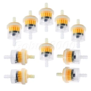 1/4" 6-7mm 10 Pack Round Motorcycle Scooter Hose Inline Fuel Filters Universal - Picture 1 of 8