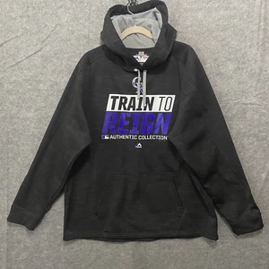 Majestic Colorado Rockies Hoodie XL Black Gray Train To Reign Therma Base Fleece - Picture 1 of 7