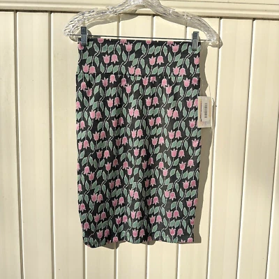 LuLaRoe Mujer Falda Cassie Clásica Recta Lápiz Talla XS FLORAL Negra Como Nueva Foto 1 de 4