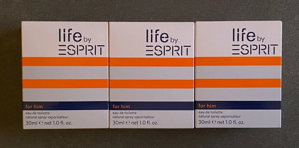 330,00€/Liter - Life by Esprit for Him 3x 30ml Eau de Toilette, neu - Bild 1 von 1