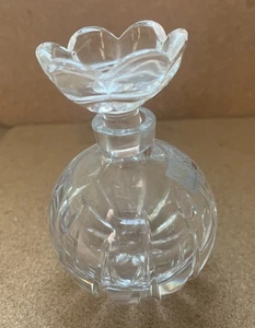 Vintage MIKASA Kristall Parfum Flakon mit Anemone Blumen Stopfen - Bild 1 von 8
