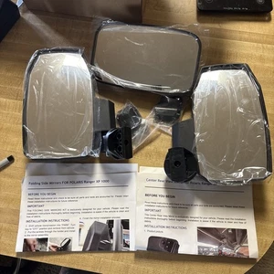 AUPOWER Side Mirrors Rearview Mirror Kit for Polaris Ranger 1000 XP - Picture 1 of 5