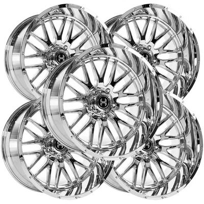 (Set of 5) Hardcore HC19 26x14 6x5.5" -76mm Chrome Wheels Rims 26" Inch Foto 1 de 4