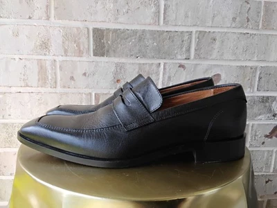 Massimo Matteo Men’s Black Leather Loafers Vero Cuoio Made in Italy Size 7M - Image 1 of 4