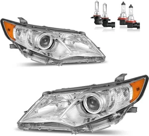 Headlights Headlamps For 2012-2014 Toyota Camry LH RH L/LE/XLE/Hybrid bulbs inc. - Foto 1 di 7