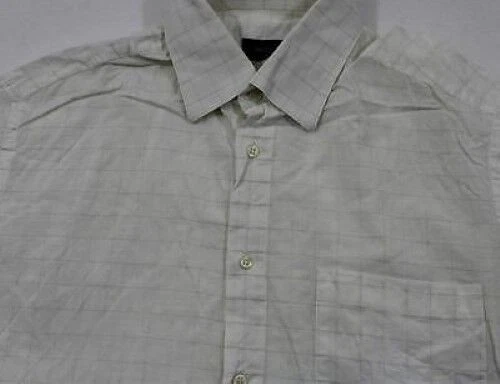 HUGO BOSS Camicia di Affari Verde Bianco Quadri Corta Gr.39 come Nuovo #C5584 - Immagine 1 di 1