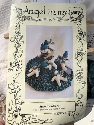 Vintage 1992 Snow Tumblers Sewing KIT 4" - 7" Snowmen by Angel In My Heart - Image 1 of 4