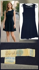 Boden Nautical Navy Fitted Ponte Dress Back Zipper Midi Size 4R Eu 8r academy - Picture 1 of 9