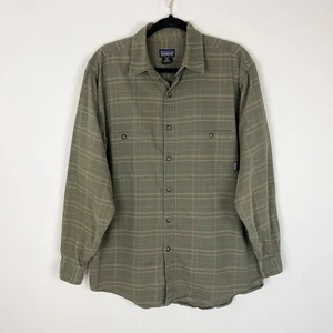 Camisa De Colección Patagonia Para Hombre Mediana Verde A Cuadros Abotonada Manga Larga Algodón Años 90 - Imagen 1 de 11