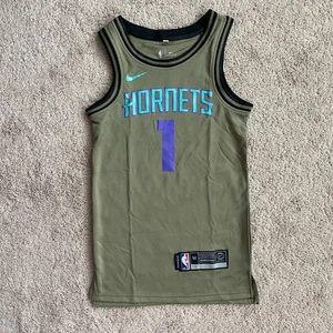 NBA Jersey M Green Charotte Hornets Muggsy Bogues Swingman Salute to Service - Picture 1 of 6