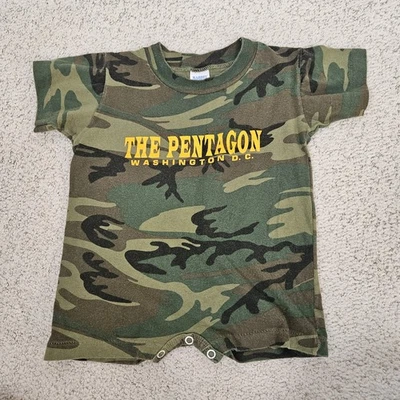 Mameluco camuflado Pentágono vintage 24 meses hecho en EE. UU. puntada única manga corta Foto 1 de 4