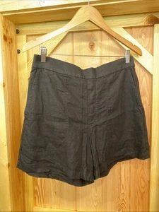 Banana Republic Linen Blend Easy Shorts Medium Black Pull-On 5" Inseam Pockets - Picture 1 of 10
