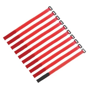 10 Pcs Battery Tie Down Straps, 0.8" x 16" Red Nylon Hold Down Hook Loop Strap - Photo 1/6