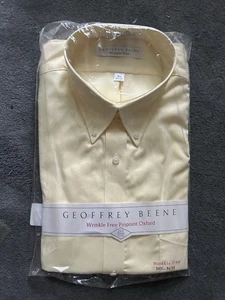 Geoffrey Beene Pinpoint Oxford Yellow Dress Shirt Large 16 1/2, 34/35 Sealed New - Picture 1 of 3