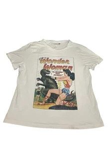 H&M Retro DC Wonder Woman Off White Graphic T Shirt, Large - Picture 1 of 10