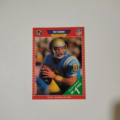 Juego profesional de fútbol Troy Aikman 1989 No. Tarjeta de novato #490 Dallas Cowboys de 1 selección Foto 1 de 4