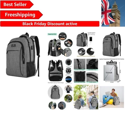 Stylish Anti-Theft Business Backpack with USB Charger - Fits 15.6 Inch Laptops - Image 1 of 4