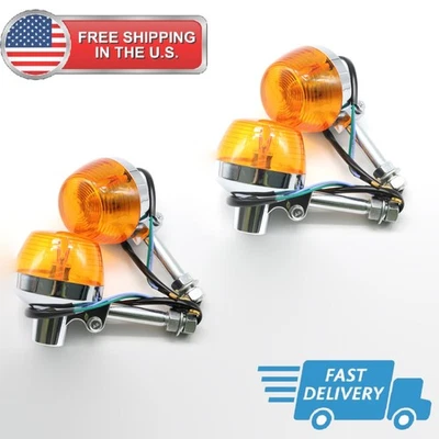 Set of 4 Rear Turn Signal Lights for Honda CB100 CB175 CB350 CB450 CB500 CB750 - Image 1 of 4