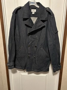 A|X ARMANI EXCHANGE Men's Denim Dark Blue Long Jacket X-large Pre-owned READ - Picture 1 of 7