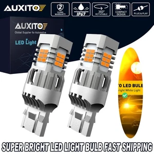 2x7440 Amber T20 No Rear Hyper 24LED Flash Front Turn Signal Lights Bulbs 2000LM - Picture 1 of 11