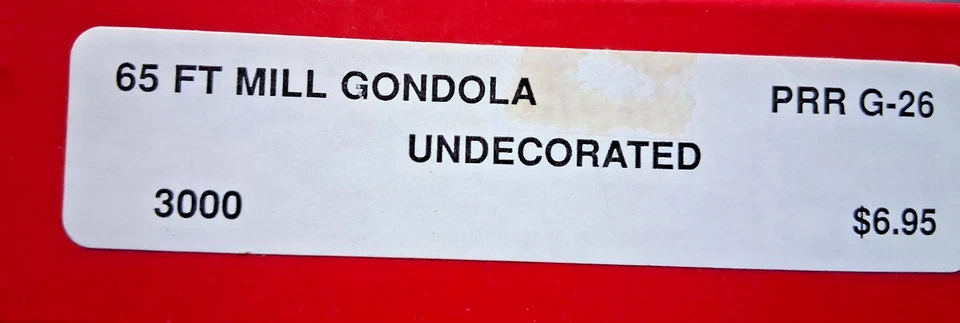EASTERN CAR WORKS HO 65' MILL GONDOLA PRR G26 and other Roads - Image 1 of 4