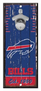 Football Buffalo Bills Wood Sign 5"x12" Bottle Opener - Picture 1 of 1