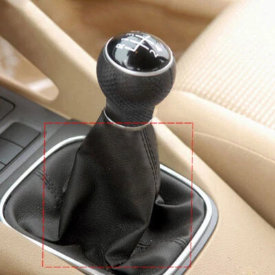 Black PU Leather Car Auto Gear Shift Stick Gaiter Shifter Boot Cover Accessories - Image 1 of 4