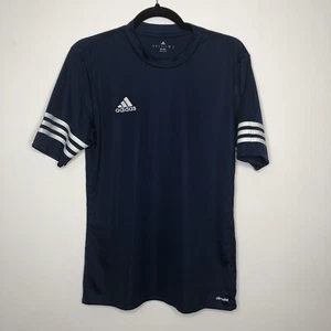 Herren Adidas Climalite lässig blau weiß gestreift T-Shirt Größe S - klein - Bild 1 von 9
