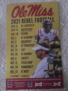 Ole Miss Rebels 2021 OFFICIAL Football Schedule. Expedited Delivery Upon Request - Picture 1 of 12