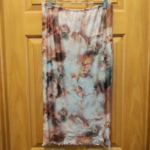 No Boundaries midi skirt sz Large angel overlay - Picture 1 of 5