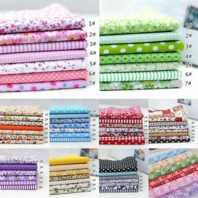 MARKENLOS 5-50Pcs/Pack Colourful Cotton Fabric Assorted PreCut Fat Quarters Bundle 10/25cm