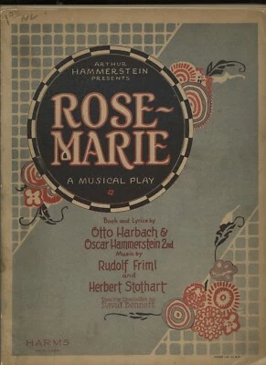 RARE  ROSE MARIE  Complete 1925 Musical Score by Oscar Hammerstein - 178 pages - Image 1 of 2