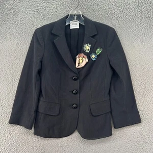 Moschino Jacket Womens 8 Cheap & Chic Black Embroidered Floral Blazer - Picture 1 of 10