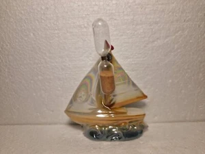 ANTIQUE PORCELAIN SHIP EGG TIMER HOUGLASS GERMANY 1920s - Bild 1 von 13