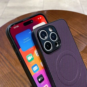 Für Apple iPhone 14 15 16 Pro Max Luxus Kohlefaser Magnet Soft Case Hülle - Bild 1 von 87