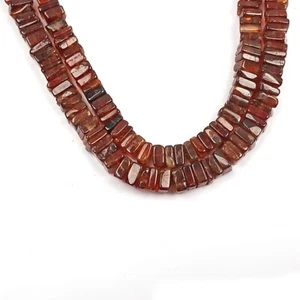 Natural Hessonite Garnet Beads 8 Inch Strand 6 MM Beads Square Shape Stone Beads - Picture 1 of 7